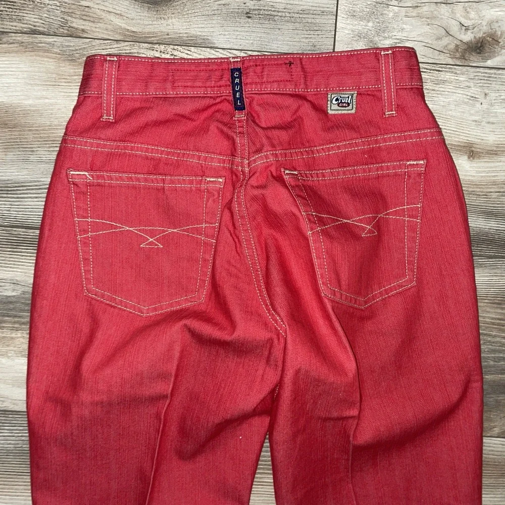 VINTAGE Cruel Girl Boot Cut‎ Jeans Stretch Size 1 X-Long Red